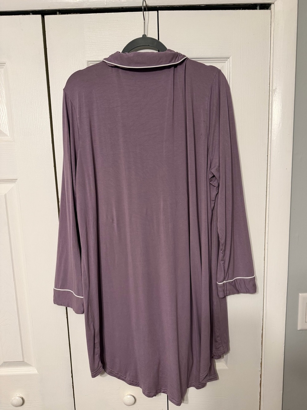 Senert- Women’s Button Down Nightgown - Purple XXL - Picture 2 of 4